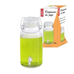 Dispenser Vidrio TapaPresion c/Canilla 4 lts *