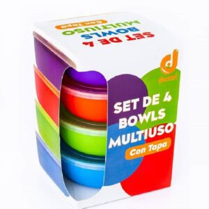 Set x 4 Bowls c/Tapa Multiuso Duzzi