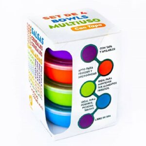 Set x 4 Bowls c/Tapa Multiuso Duzzi