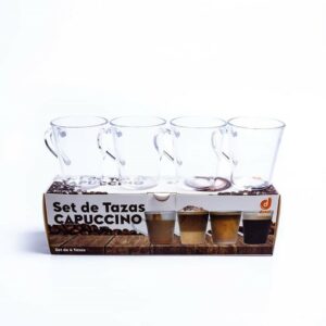 Set x4 Tazas Capuccino Acrilicas Duzzi