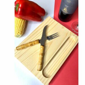 Pack Cubiertos+Tabla 24cms Asado Melinox