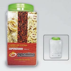 Tarro Cocina Tapa Eco Potiche Cuadrado 3600 cc .
