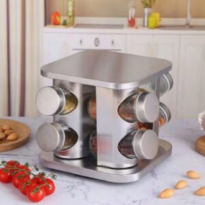 Especiero 286 Carrousel 8 Frascos Vidrio+Acero  .