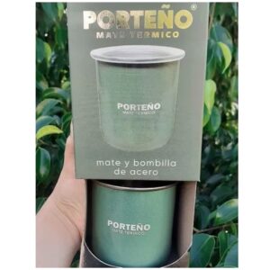 Mate Termico Acero PORTEÑO+Bombilla