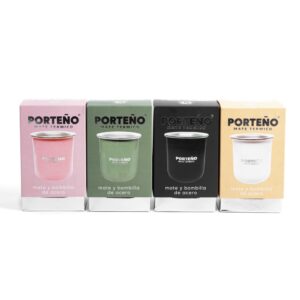 Mate Termico Acero PORTEÑO+Bombilla