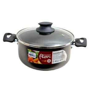 Cacerola Teflon Tapa Vidrio GUADIX 24cm .