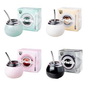 Mate Ceramica Criollo c/Bombilla y Caja