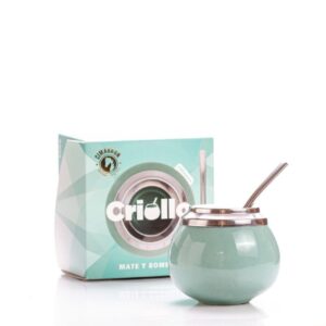 Mate Ceramica Criollo c/Bombilla y Caja