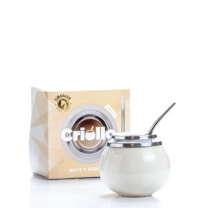 Mate Ceramica Criollo c/Bombilla y Caja