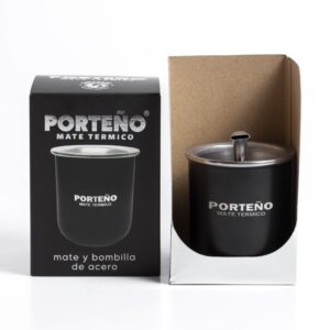 Mate Termico Acero PORTEÑO+Bombilla