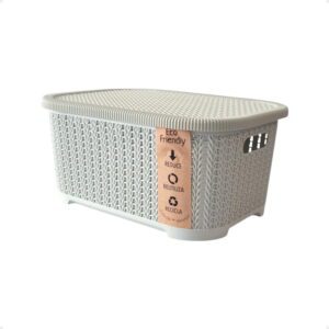 Canasto E211Plast Friendly c/Tapa Rattan 36x25x17