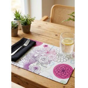 6 Individuales+6 Posavasos 2566 Deco Blooming