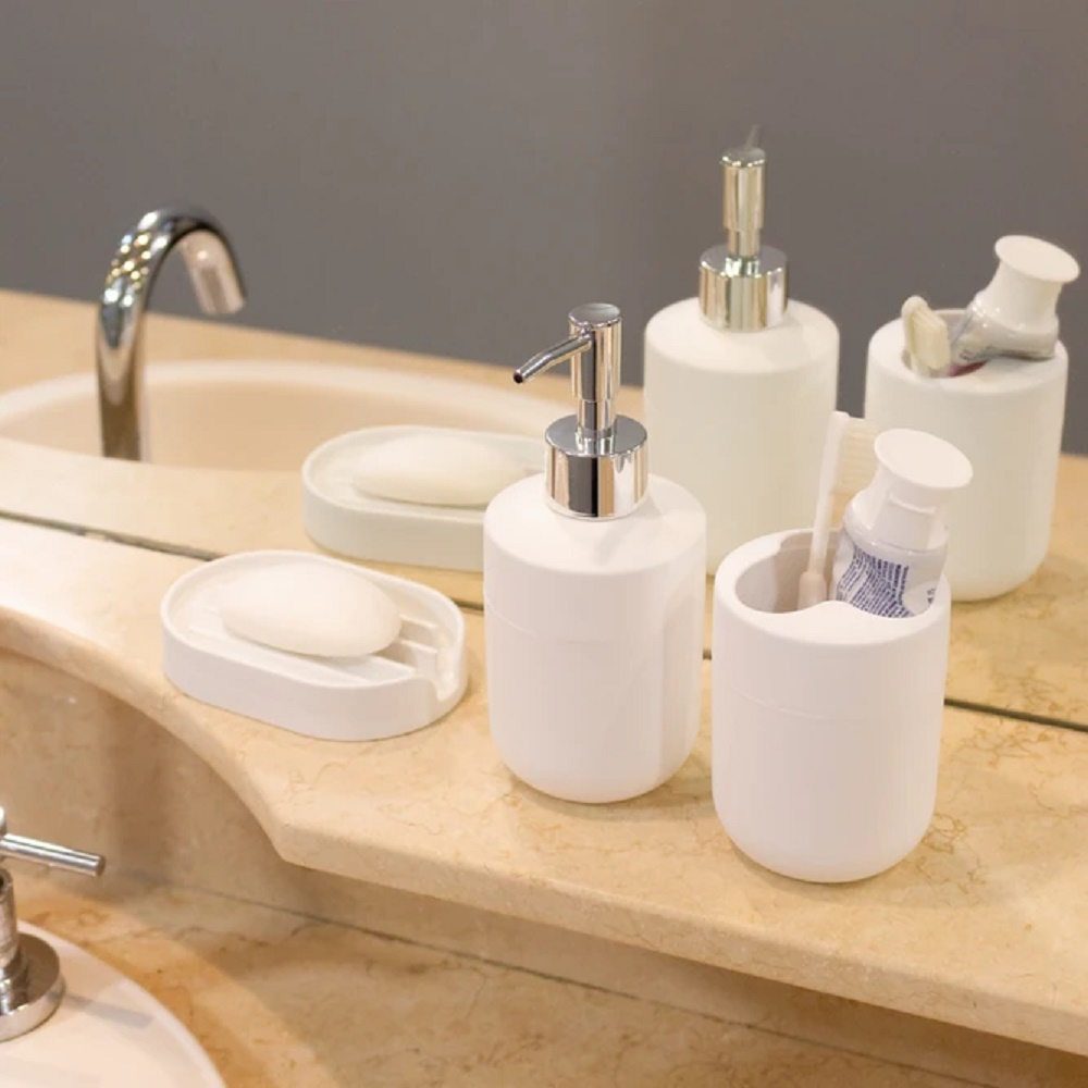 Set Trio Dinamico Jabonera+Vaso+Dispenser Amalfi. - Imagen 6
