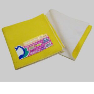 Trapo Pa�o Microfibra Piso 50x50 Blanco/Amarillo