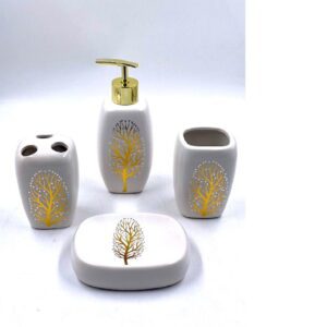 Set 3520 Ba�o 4 Pzas Arbol Porcelana .
