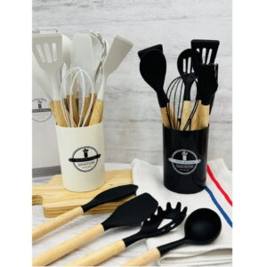 Set 12 Utensillos Cocina 402 Silicona c/Base *