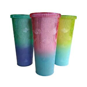 Vaso Arco Iris XXL Plastico c/Sorbete 700ml