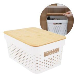 Caja 51193M Org.Plast.Tapa Madera 4 lt 26x17x12*