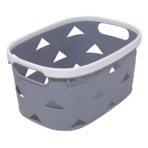 Canasto 1107 Plast.Simil Cuero 37x26x15 *