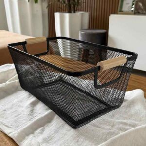 Canasto 8029L Metal M/Madera 37x22x15*