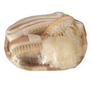 Set Baño 054 Canasta Madera 5 Piezas *