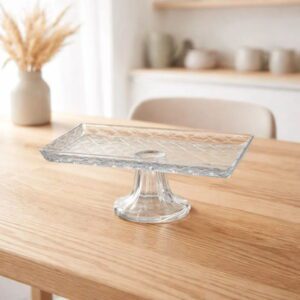 Plato Vidrio 667 Centro Mesa c/Base 27x14x10 .