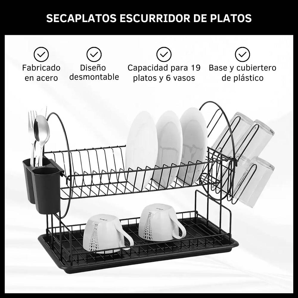 Escurridor 977 Platos Acero+Bandeja Plast * - Imagen 4