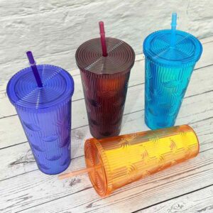 Vaso Plast.Soifer Doble Pared Tapa+Sorbete 700cc.