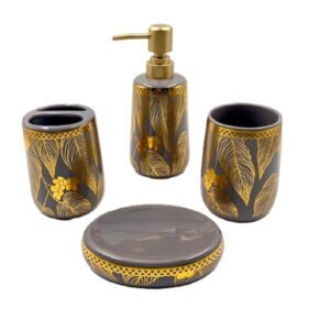 Set 3527 Baño Ceramica 4 Pzas Dorado.