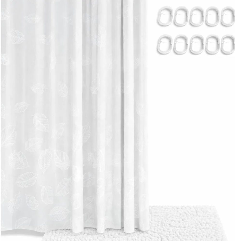 Set 2101 Alfombra Chenille+Cortina Baño+Ganchos* - Imagen 16