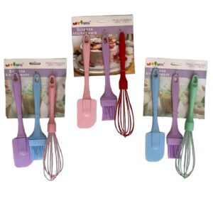 Set Espatula+Pincel+Batidor Silicona 21012-28