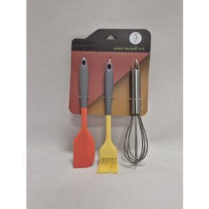 1003 Set x 3 Espatula+Batidor+Pincel Silicona