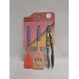 1004 Set x 3 Espatulas+Pinza Silicona