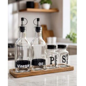 Set  023 Aceit/Vinag/Sal/Pim Base Madera 25x21*