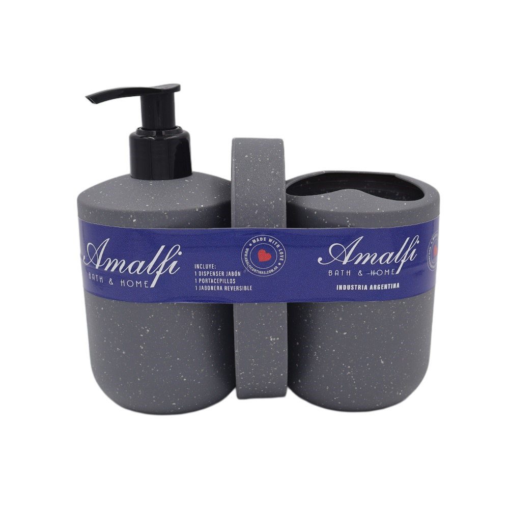 Set Trio Dinamico Jabonera+Vaso+Dispenser Amalfi. - Imagen 4