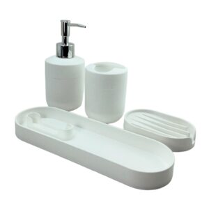 Set Baño 4 pzas Amalfi Disp+Jabonera+Base+Vaso.