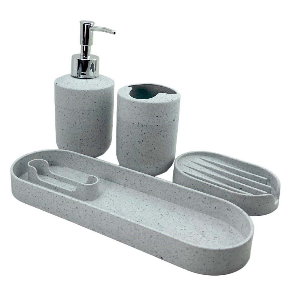 Set Baño 4 pzas Amalfi Disp+Jabonera+Base+Vaso. - Imagen 4