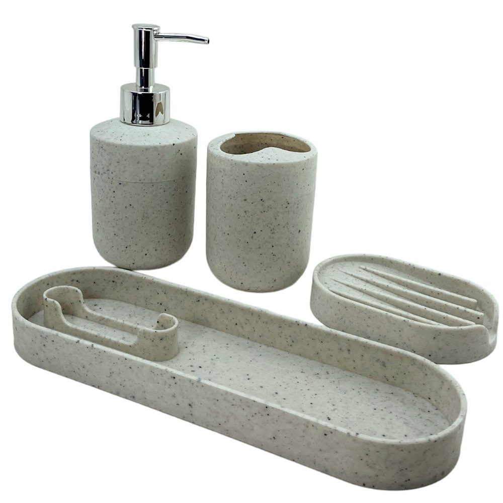 Set Baño 4 pzas Amalfi Disp+Jabonera+Base+Vaso. - Imagen 3